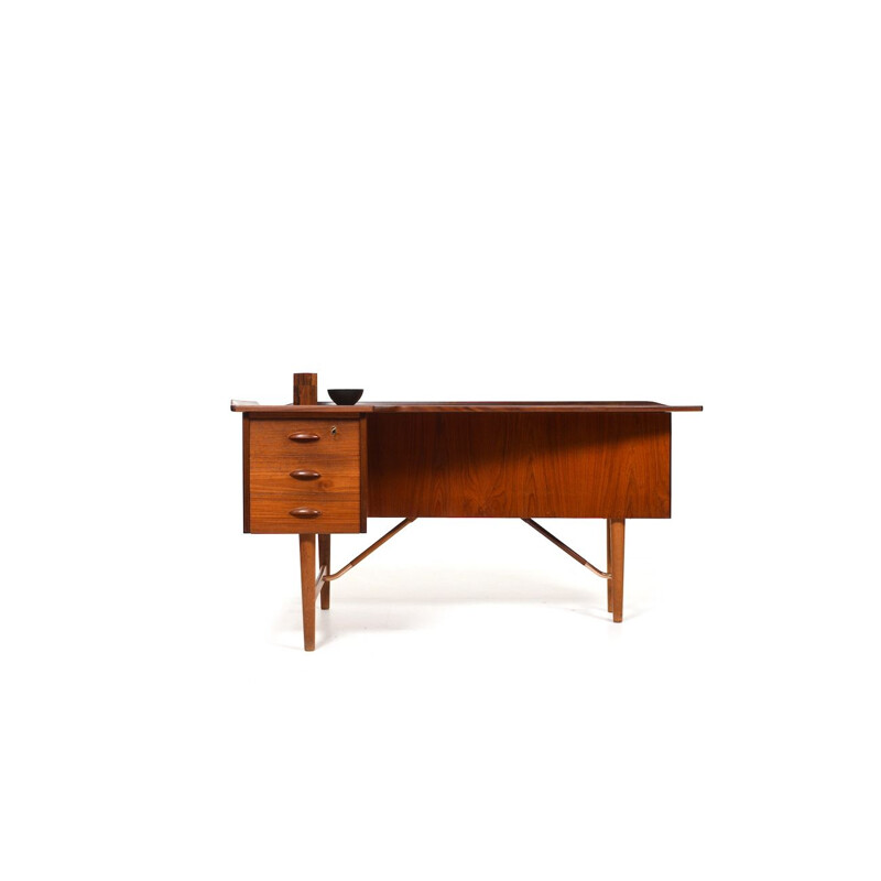 Vintage teak and oak boomerang desk by Peter Løvig Nielsen