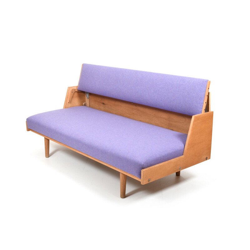 Lit de repos vintage Ge-258 en chêne par Hans Wegner pour Getama, 1954