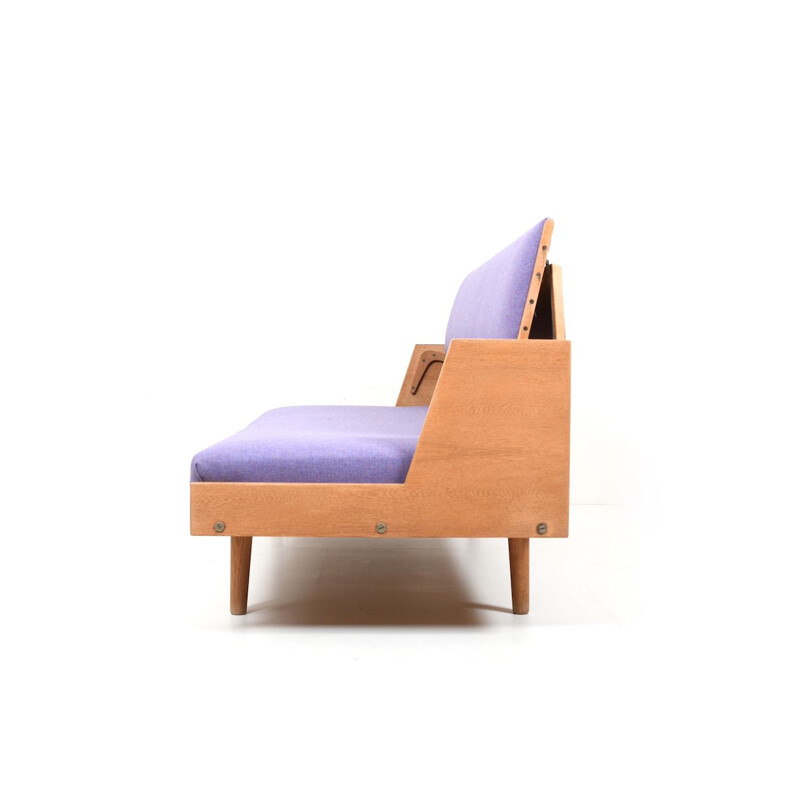 Lit de repos vintage Ge-258 en chêne par Hans Wegner pour Getama, 1954