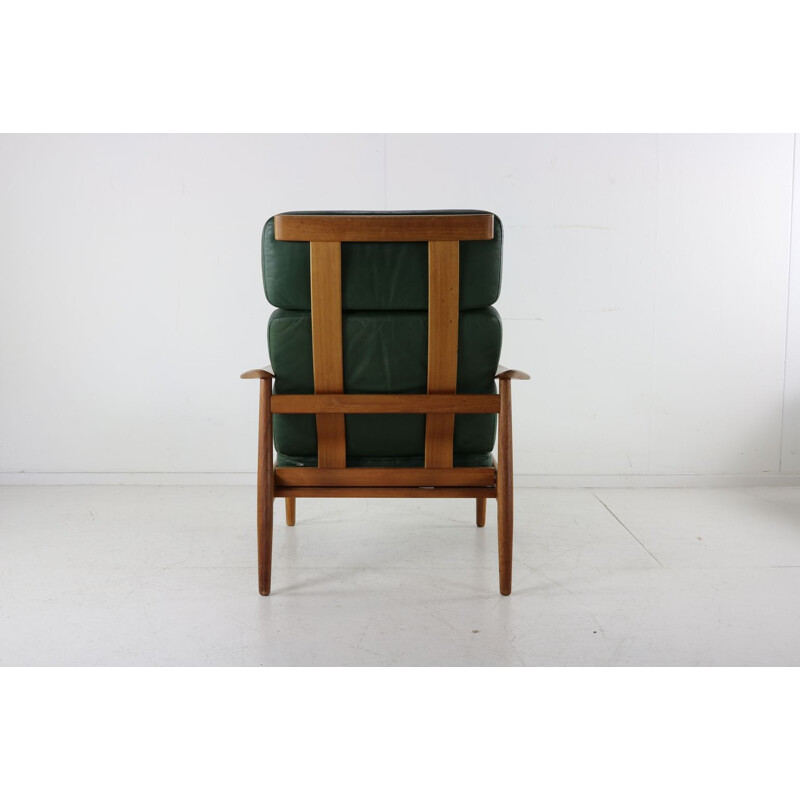 Vintage-Sessel aus grünem Leder von Arne Vodder für France