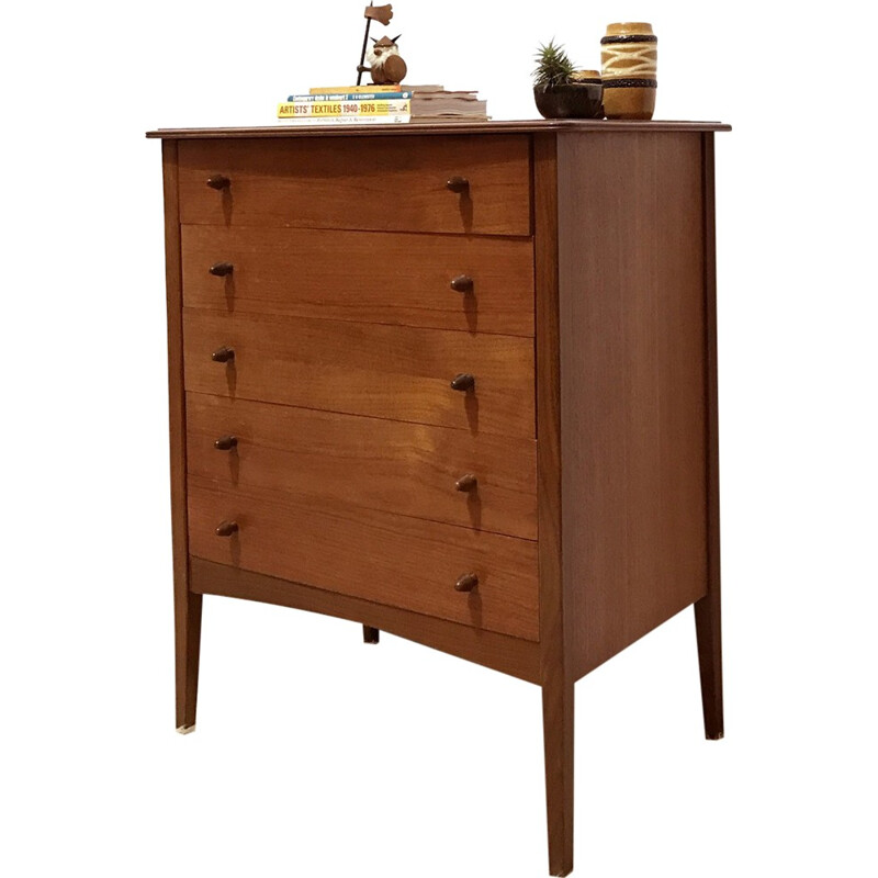 Mid-century chest of drawers in afromosia wood - 1960s