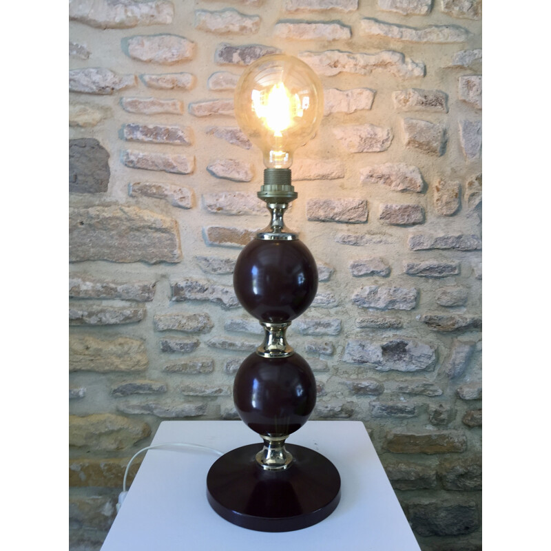 Vintage lamp in lacquered metal by Philippe Barbier, 1970