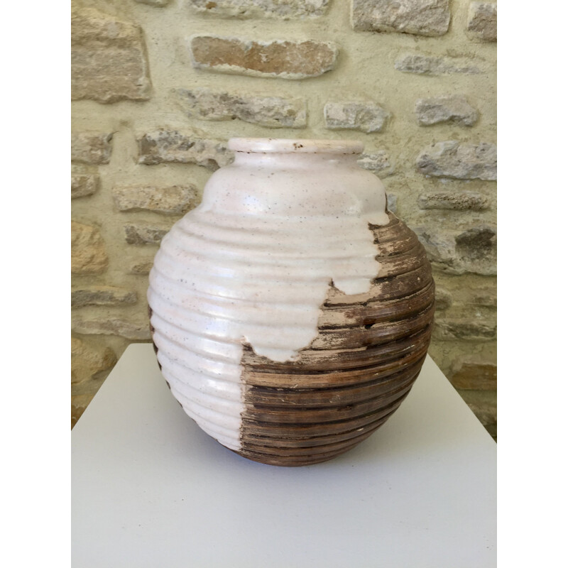 Vaso vintage in ceramica art déco di Louis Dage