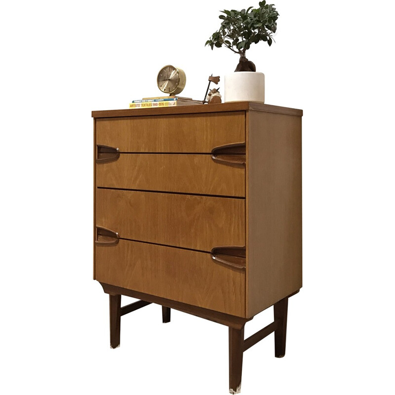 Mid-century Remploy chest of drawers in oak and teak - 1960s