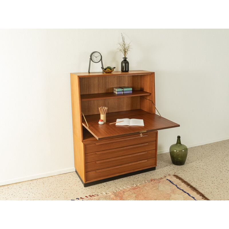 Vintage teak veneer secretary by Wk Möbel, Germany 1960