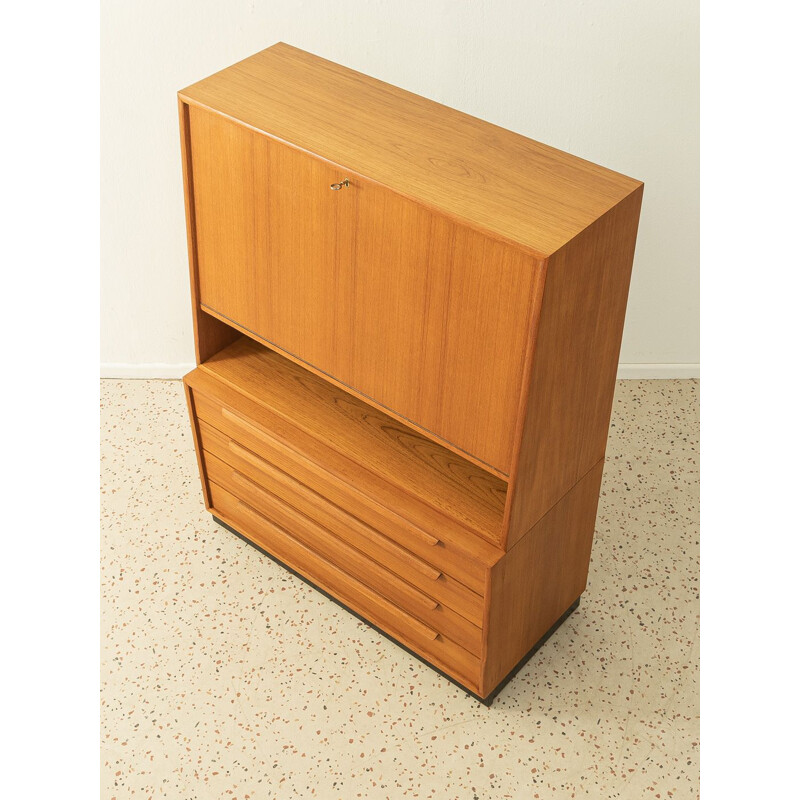 Vintage teak veneer secretary by Wk Möbel, Germany 1960