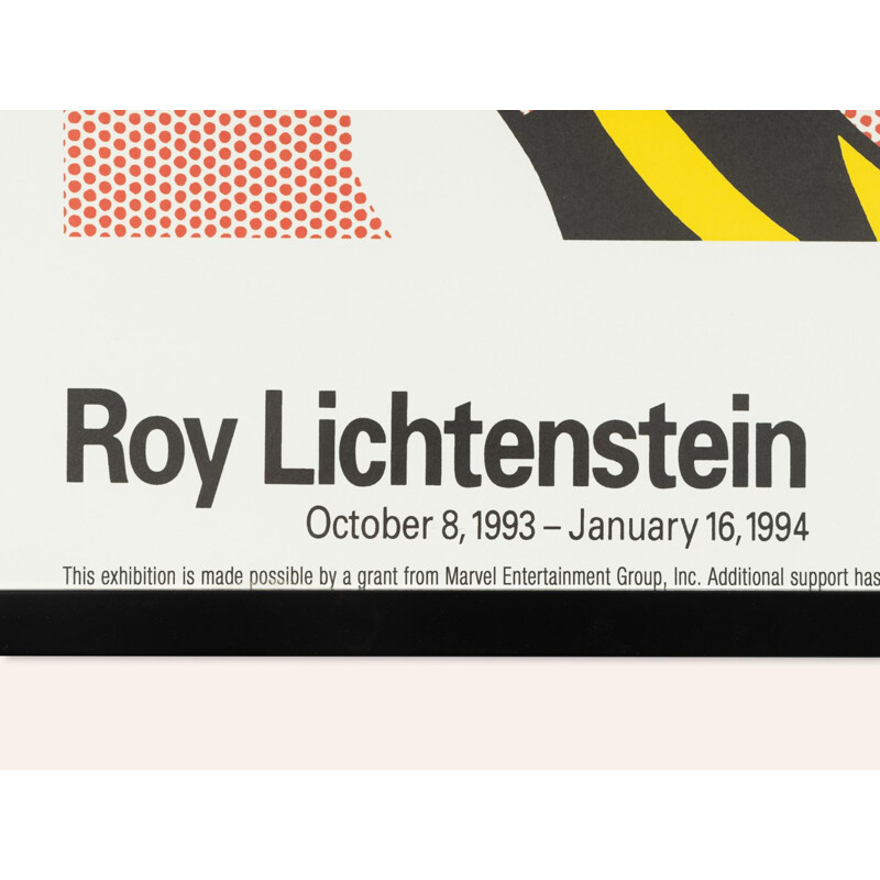 Poster vintage "Ragazza con nastro per capelli" con cornice in legno di Roy Lichtenstein, 1993