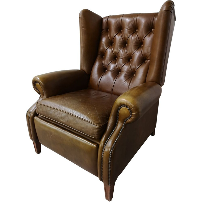 Fauteuil inclinable vintage en cuir