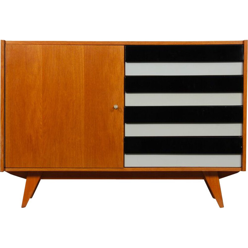 Vintage U458 oak chest of drawers by Jiri Jiroutek for Interier Praha, Czech Republic 1960s