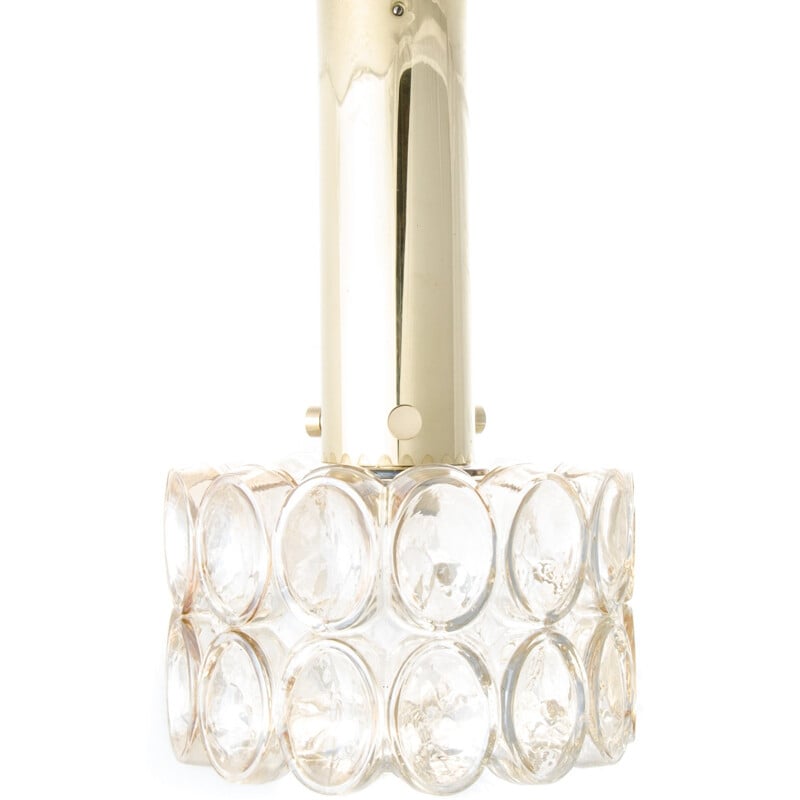 Vintage "bubble" pendant lamp in glass and brass by Helena Tynell for Glashütte Limburg, 1960