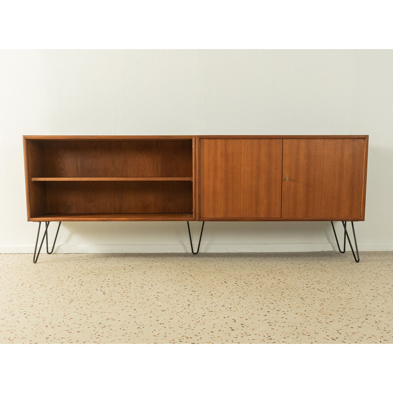 Vintage teak veneer sideboard with two doors by Wk Möbel, Germany 1960