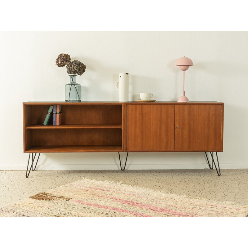 Vintage teak veneer sideboard with two doors by Wk Möbel, Germany 1960