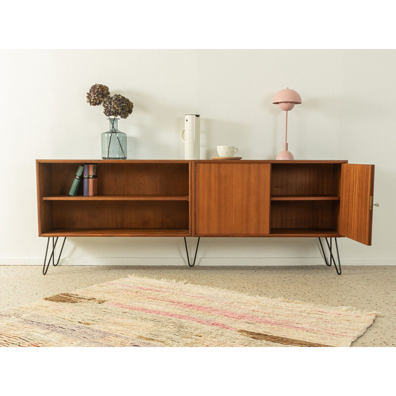 Vintage teak veneer sideboard with two doors by Wk Möbel, Germany 1960