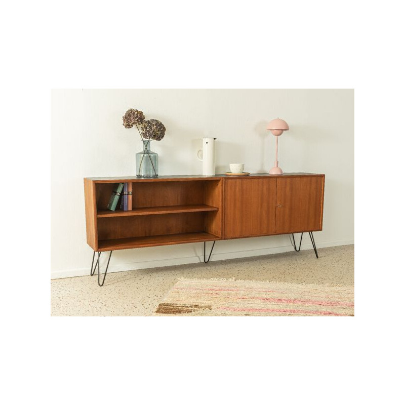 Vintage teak veneer sideboard with two doors by Wk Möbel, Germany 1960