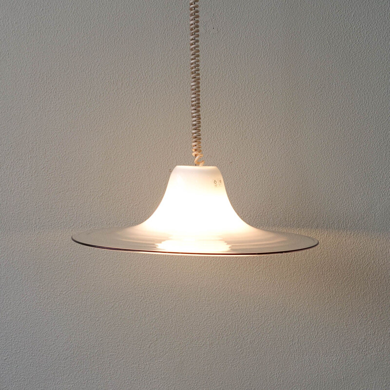 Vintage murano glass pendant lamp by Renato Toso for Leucos, Italy 1970
