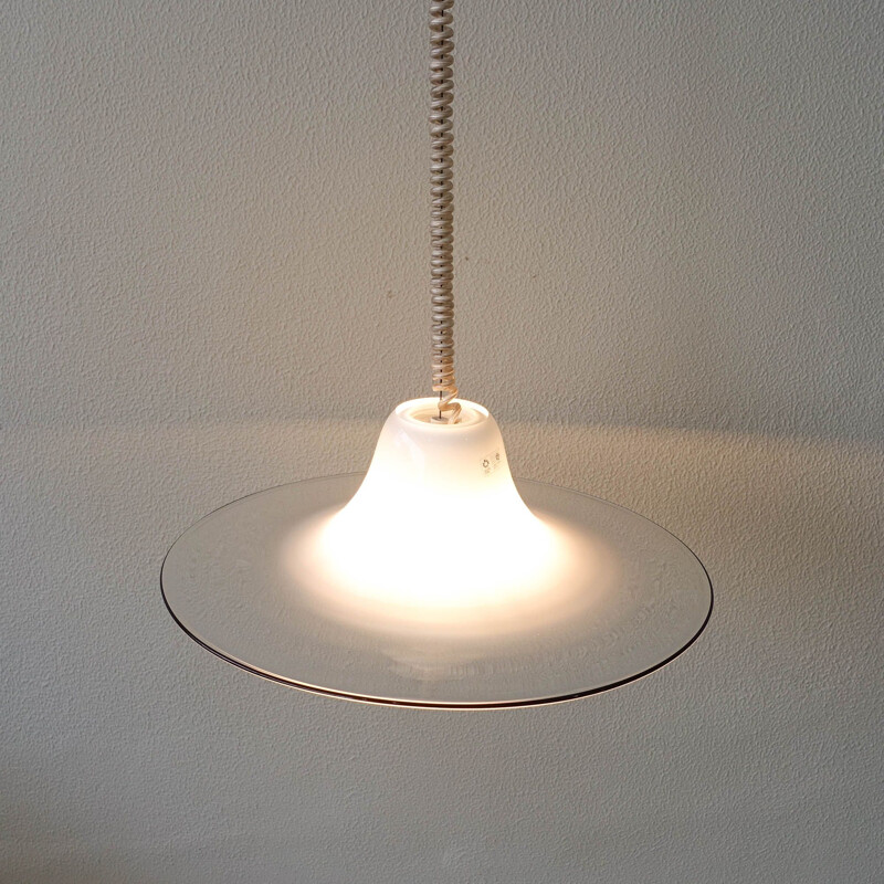 Vintage murano glass pendant lamp by Renato Toso for Leucos, Italy 1970