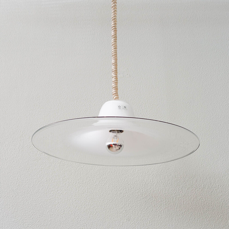 Vintage murano glass pendant lamp by Renato Toso for Leucos, Italy 1970