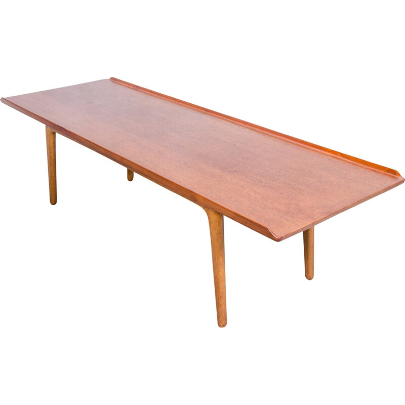 Vintage teak and oak coffee table by Aksel Bender Madsen for Bovenkamp, 1960