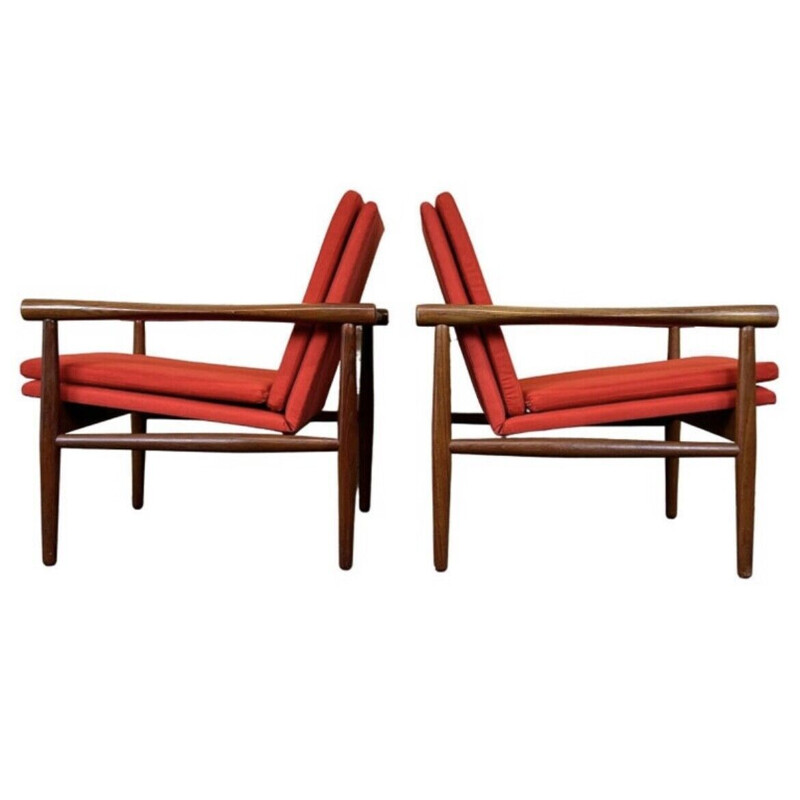 Pair of vintage armchairs by Kai Lyngfeld Larsen for Søborg Møbler, 1960s