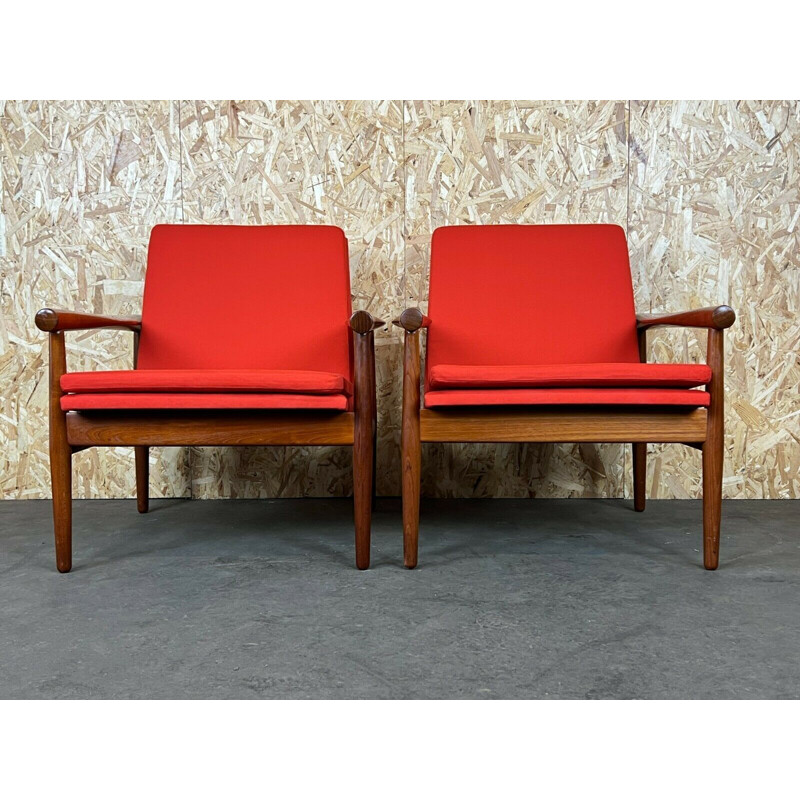 Pair of vintage armchairs by Kai Lyngfeld Larsen for Søborg Møbler, 1960s