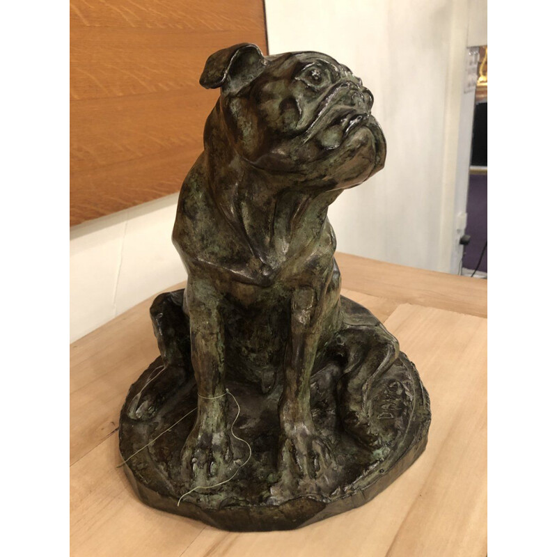 Vintage bronze Pug dog de David