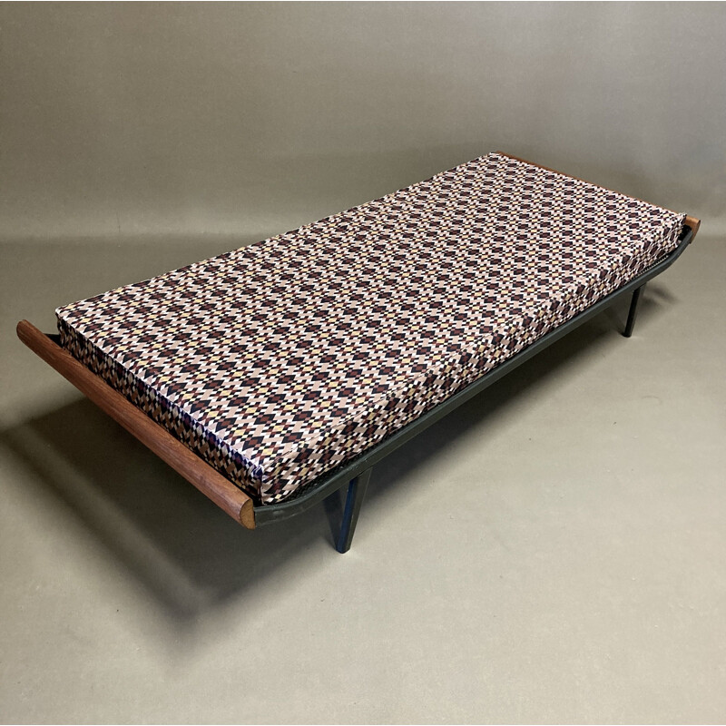 Daybed vintage de teca y metal de Dick Cordemejer para Auping, 1950