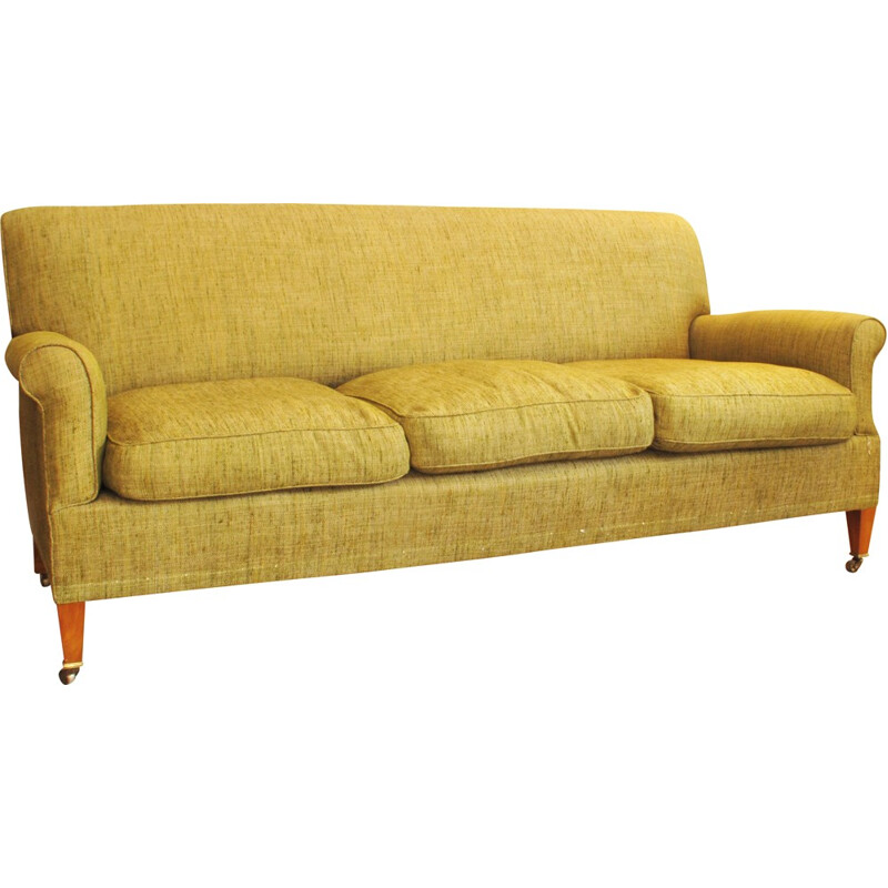 Lenygon & Morant 3-seater sofa in green fabric - 1950s