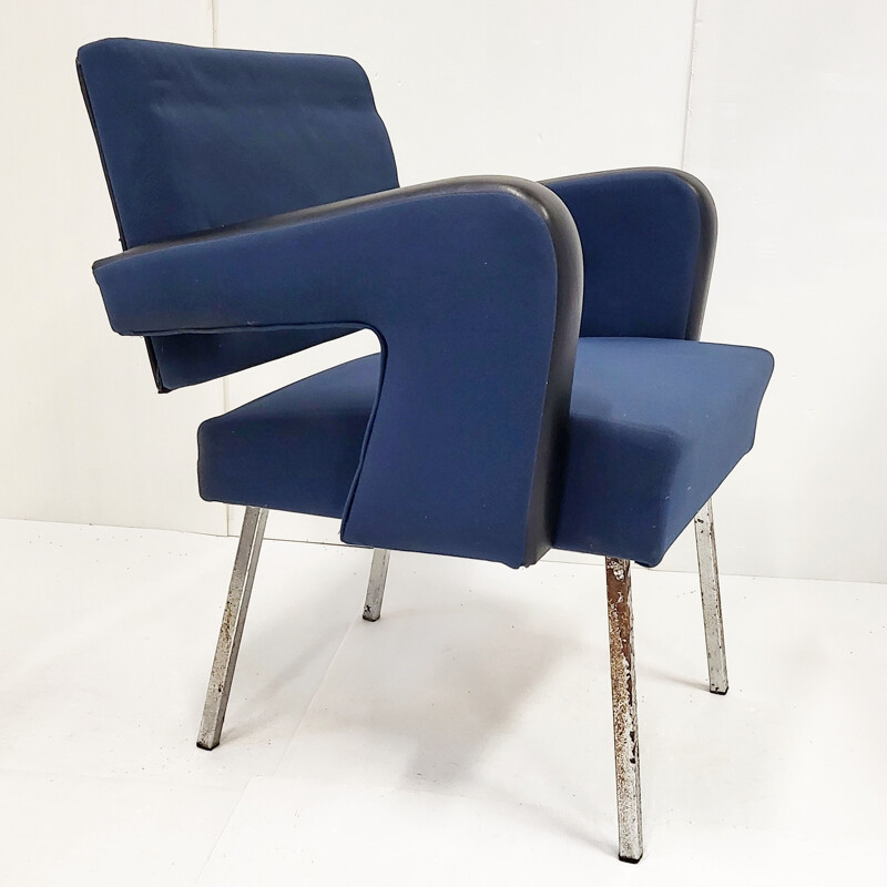 Paar Sessel Präsident Vintage von Jacques Adnet