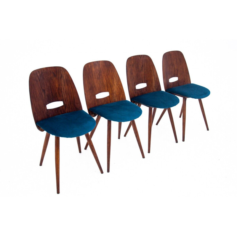 Ensemble de 4 chaises vintage par Frantisek Jirak pour Tatra Nabytok, Tchécoslovaquie 1960