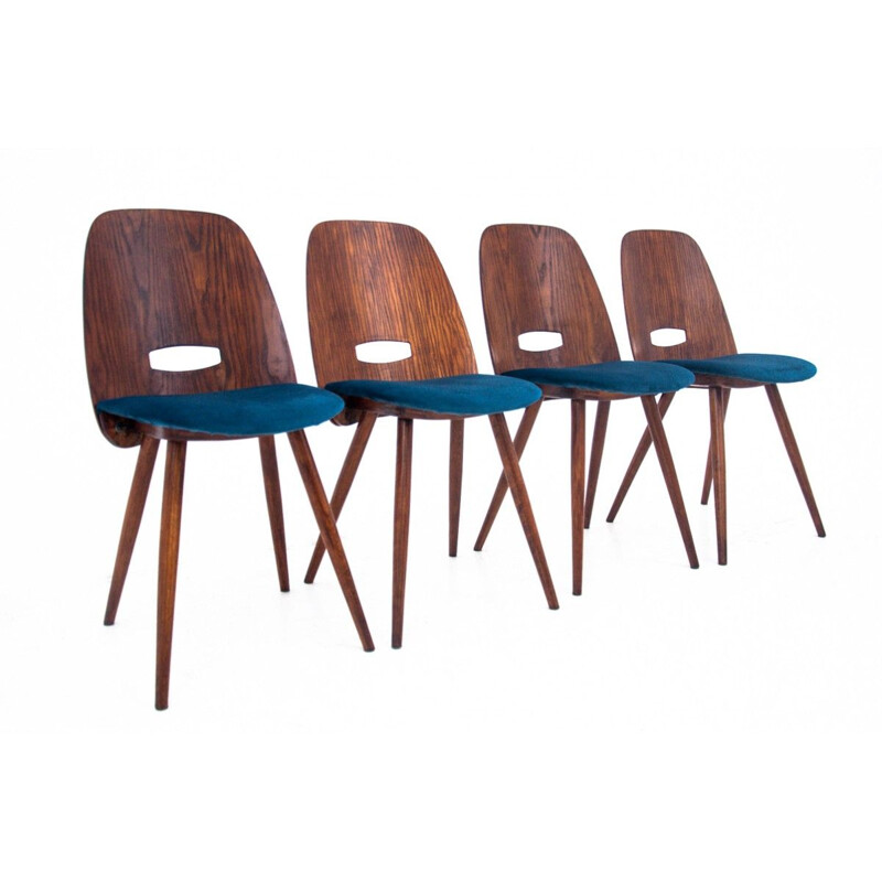 Set of 4 vintage chairs by Frantisek Jirak for Tatra Nabytok, Czechoslovakia 1960s