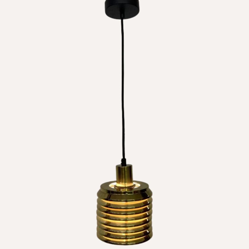 Vintage T-642 messing hanglamp van Hans Agne Jakobsson voor Markaryd, Zweden 1960