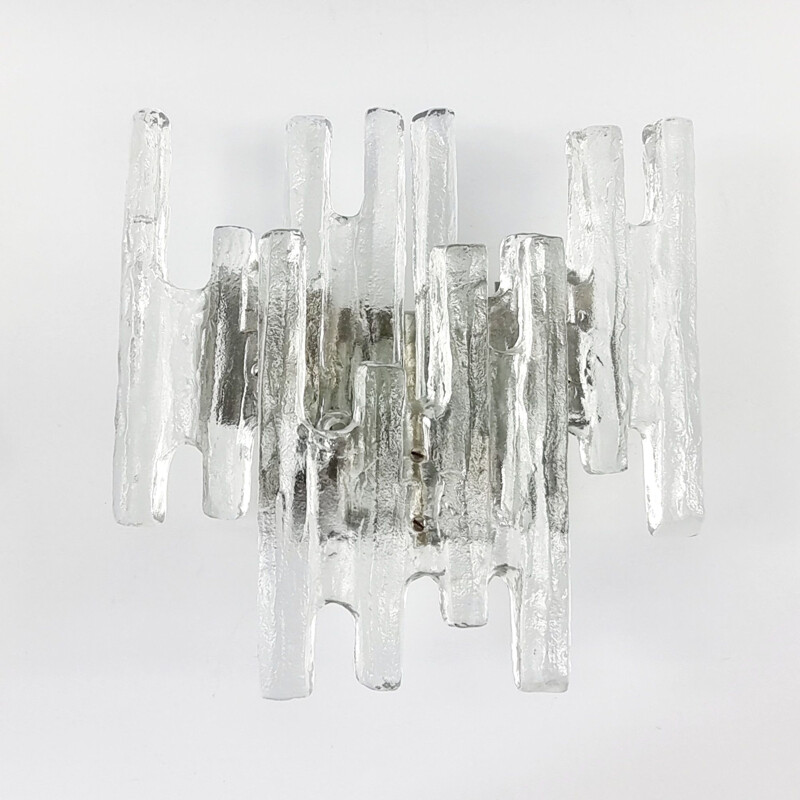 Applique vintage en verre glacé par J. T. Kalmar pour Kalmar Franken, 1960