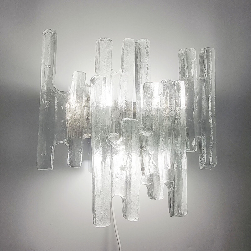 Vintage wall lamp in frosted glass by J. T. Kalmar for Kalmar Franken, 1960
