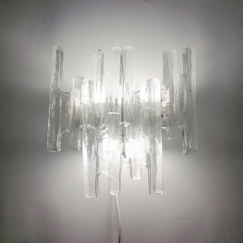Vintage wall lamp in frosted glass by J. T. Kalmar for Kalmar Franken, 1960