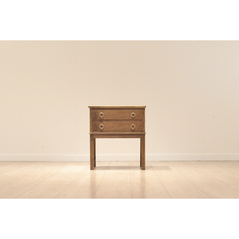 Small Fritz Hansen side table in walnut with drawers - 1950s