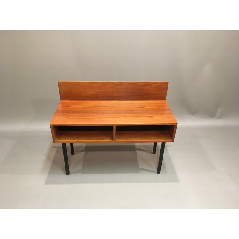 Mid century Scandinavian console in teak and metal - 1950s