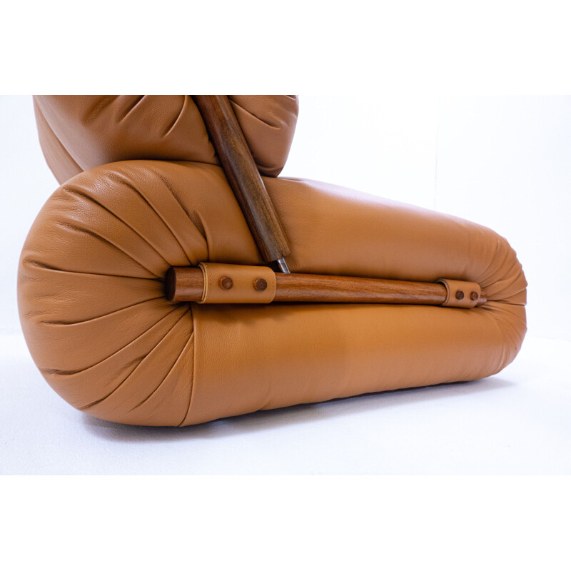 Mid century rosewood and leather armchair by Percival Lafer, Brazil 1960s