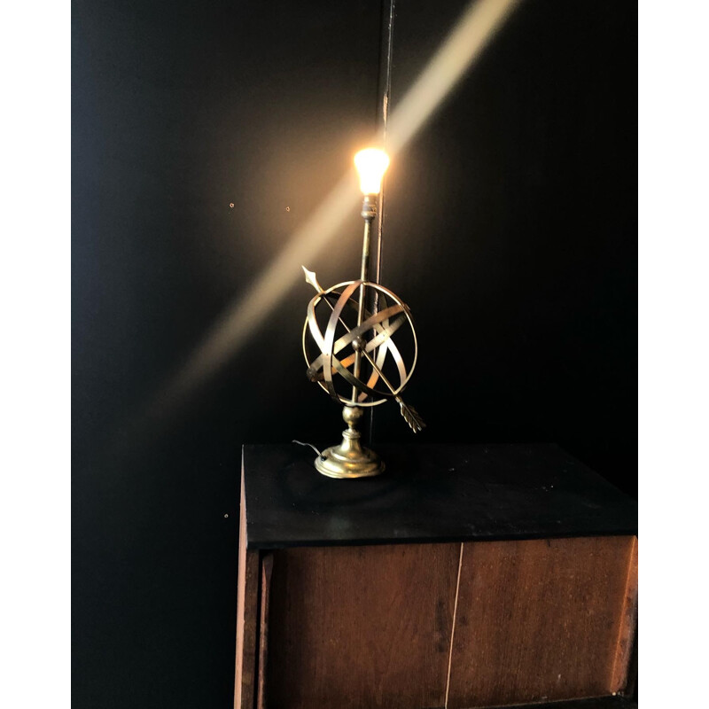 Lampe de table vintage en laiton, 1970