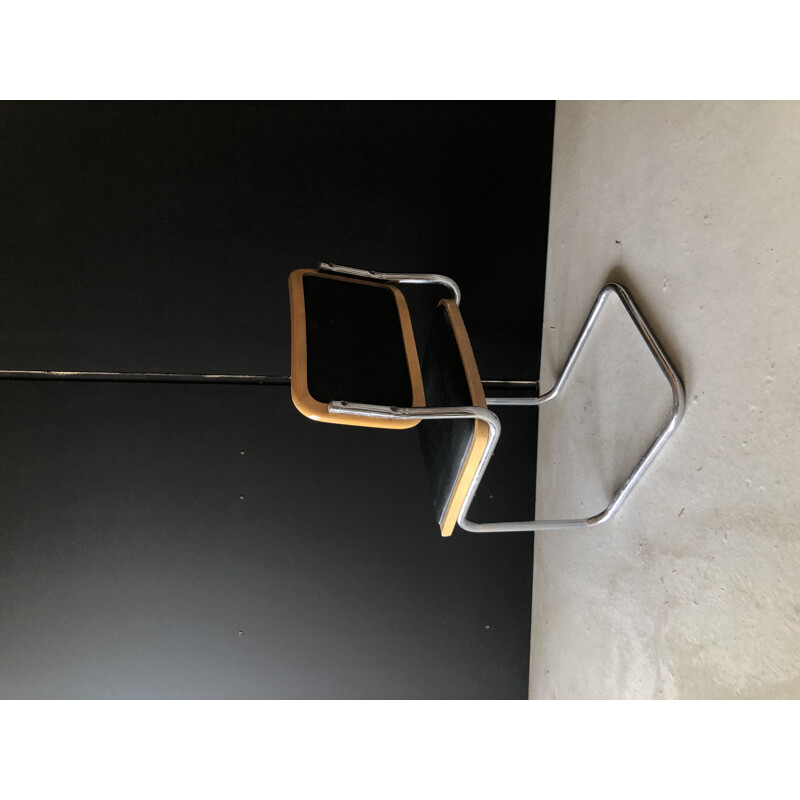 Cadeira de metal vintage B32 de Marcel Breuer, Itália