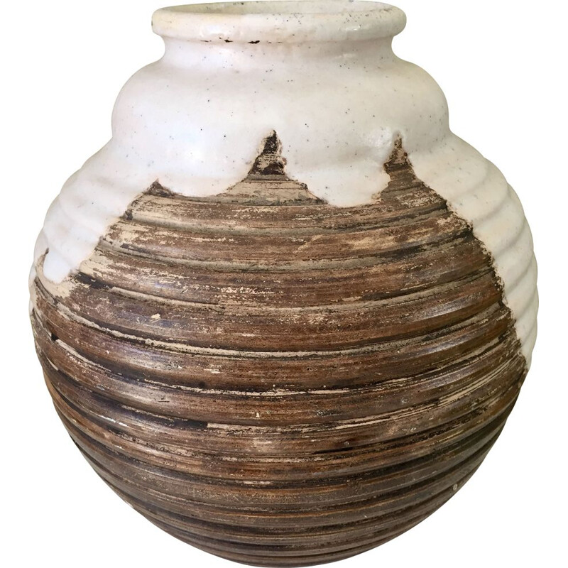 Vase vintage art déco en céramique de Louis Dage