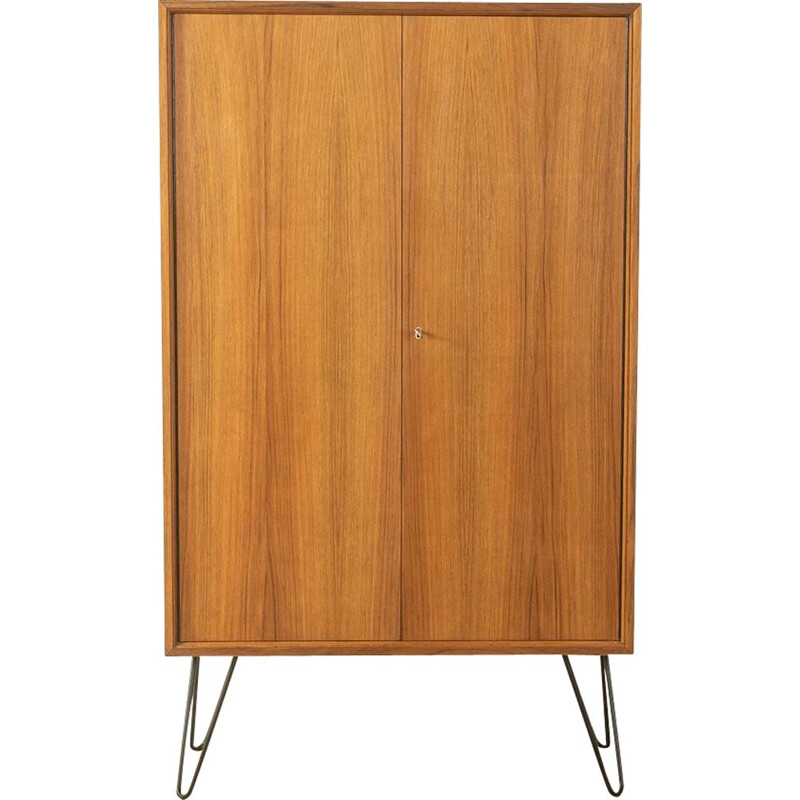 Armoire vintage en placage de noyer, Allemagne 1950