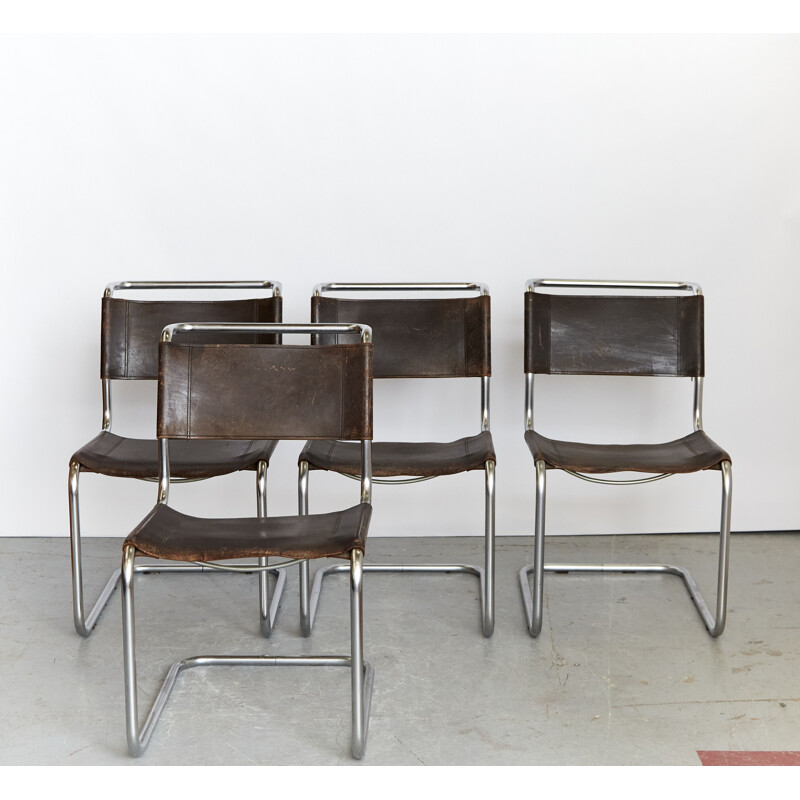 Set of 4 vintage chairs by Mart Stam for Thonet