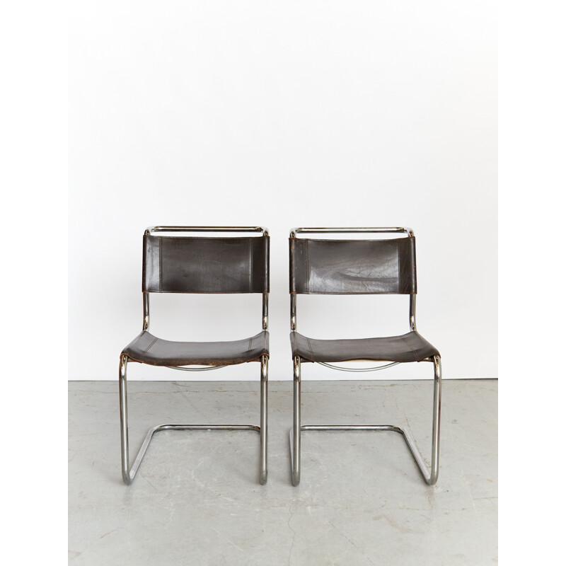 Pair of vintage cantilever chairs S33 by Mart Stam for Thonet
