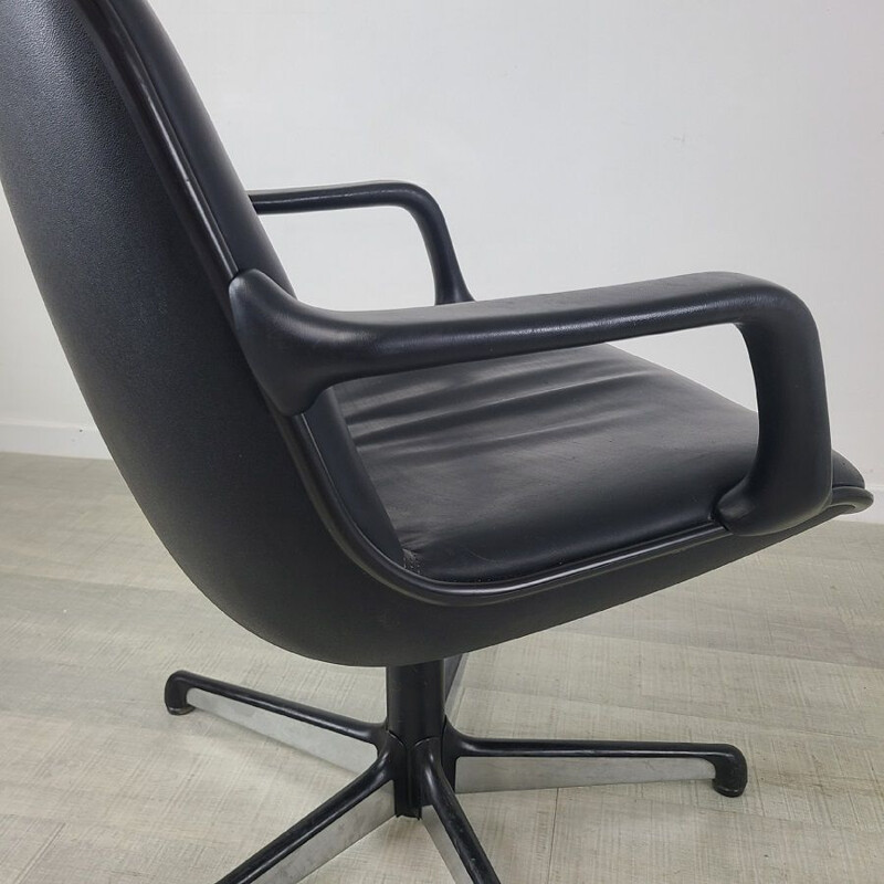 Vintage Strafor leather office chair for Comforto, 1970