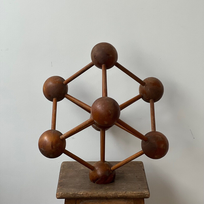 Mid-century wooden atomium decorative, Belgium 1960s