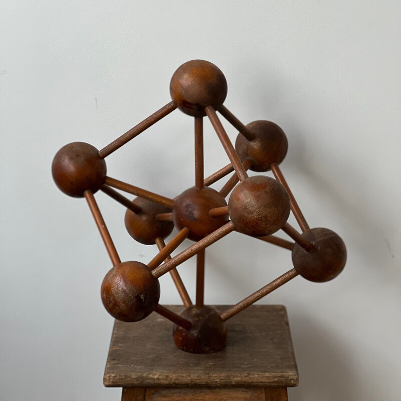 Mid-century wooden atomium decorative, Belgium 1960s