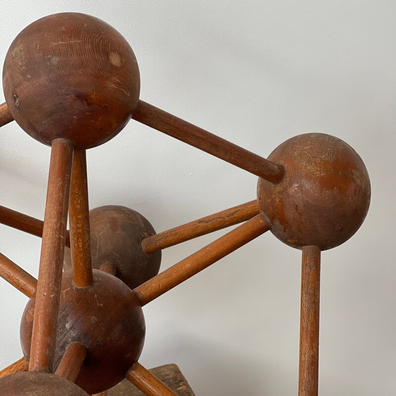 Mid-century wooden atomium decorative, Belgium 1960s