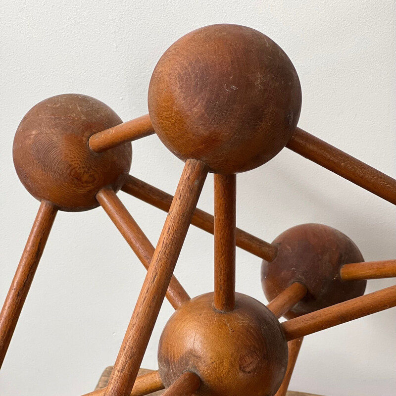 Mid-century wooden atomium decorative, Belgium 1960s