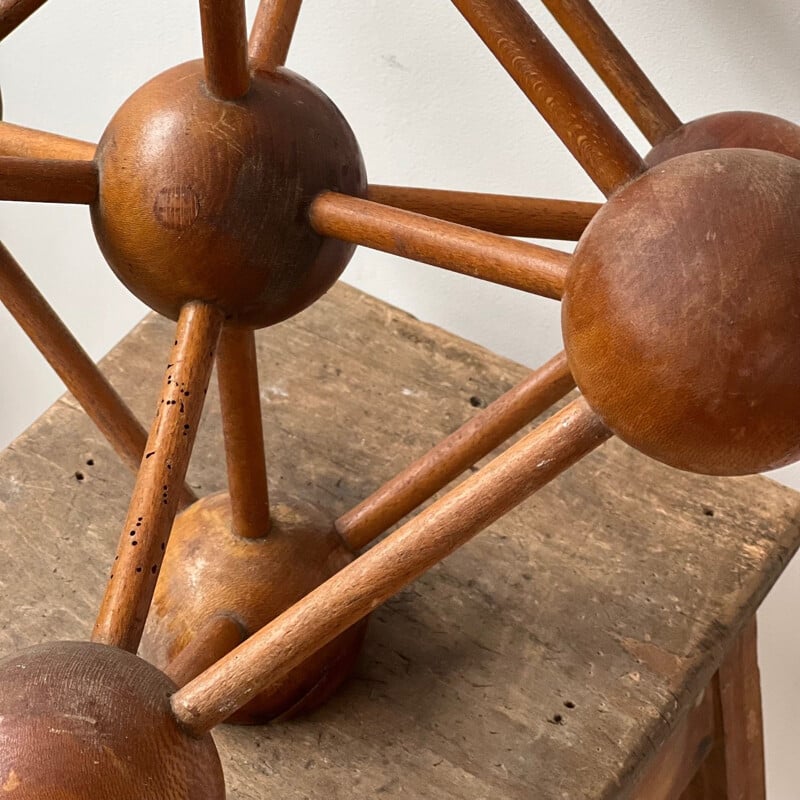 Mid-century wooden atomium decorative, Belgium 1960s