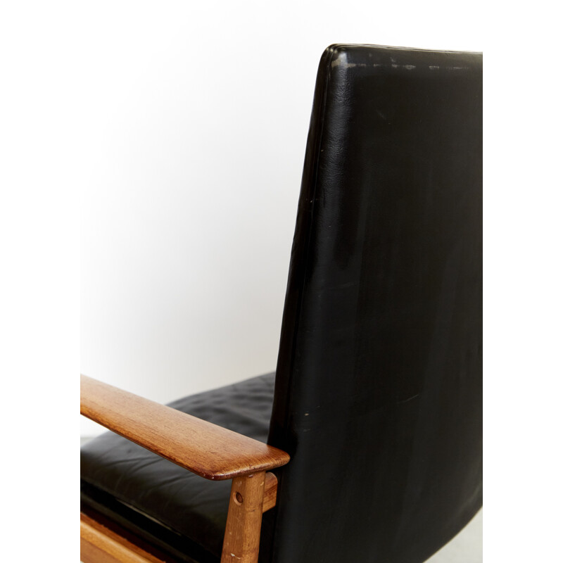 Vintage bureaustoel met hoge rugleuning 419 van Arne Vodder voor Sibast